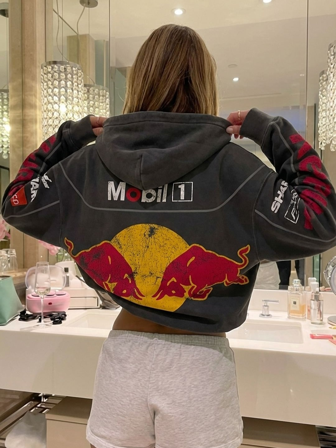 Washed moto inspired Hoodie